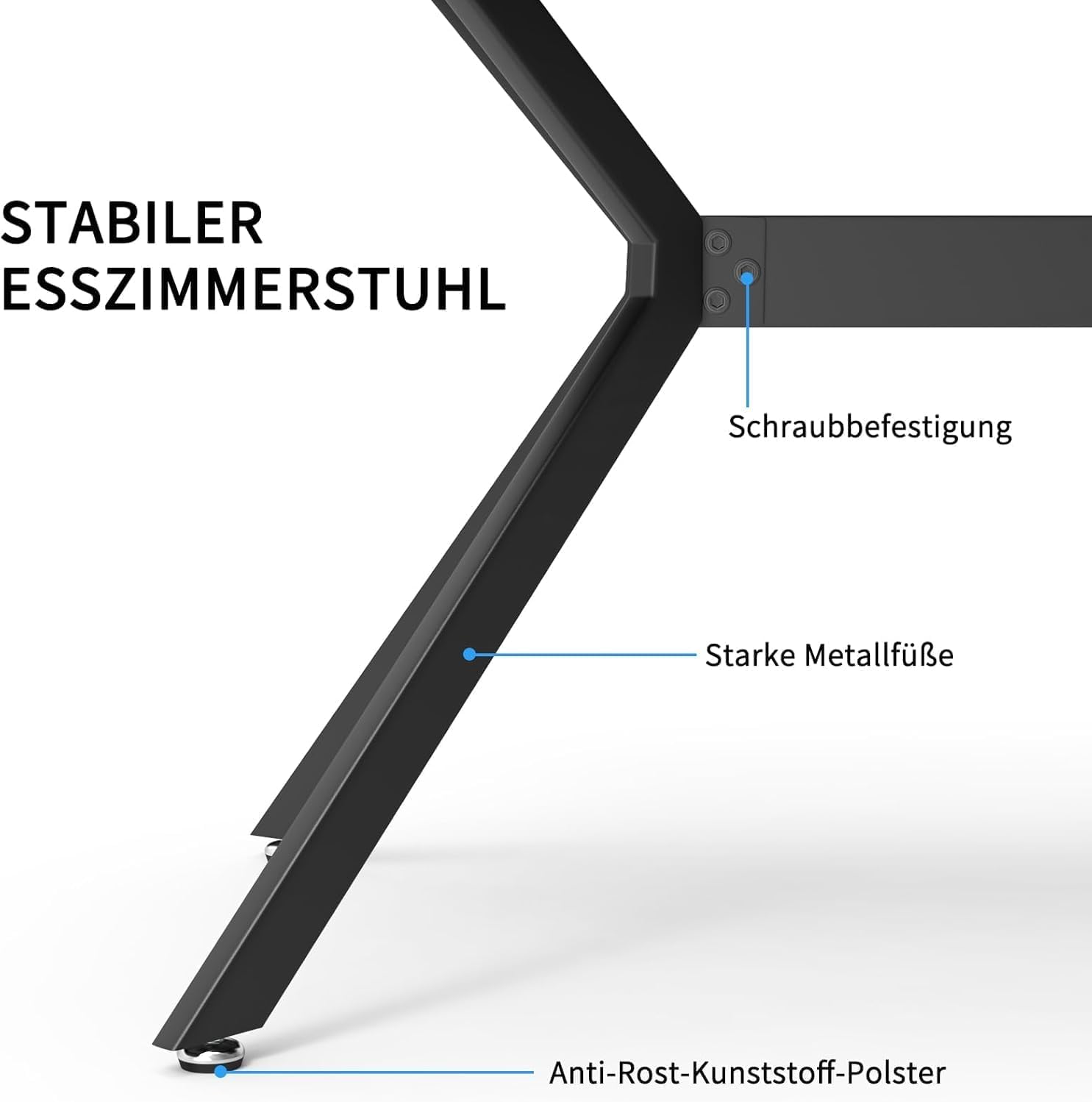 LEWE Esszimmergruppe Esstisch mit 4 Stühlen, 140 x 80 x 76 cm Rechteckig Esstisch aus Holz mit 4 Esszimmerstühle mit Hohe Rückenlehne, Schwarz Eisenbeine, für Küche Esszimmer und Wohnzimmer