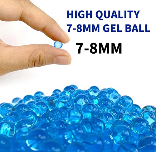 Water Balls Beads Refill Ammo (7-8 Mm, 6Pack, 10000 Pieces Per Pack), Gel Blaster Ammo Made Of Non-Toxic Eco Friendly Water Ball Compatible With Splatter Ball Gun, Blue #TOP6