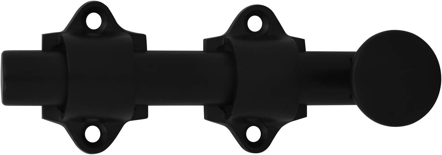 "Nuk3y Heavy Duty Solid Brass Dutch Door Surface Bolt (4"", Black)"