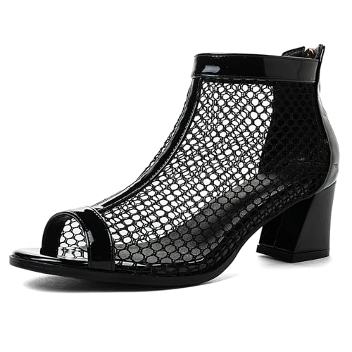 Talon Carré Peep Toe Lizoleor pour Éviter d'avoir Chaud aux Pieds