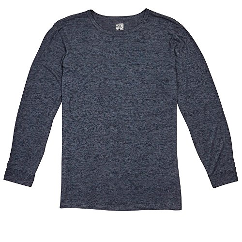 32 Degrees Heat By Weatherproof, Thermal Long Sleeve Crew, Heather Navy, Small