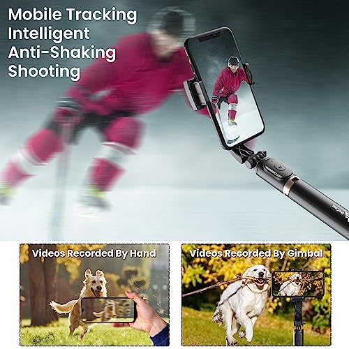 WeCool G1 Selfie Stick with Tripod Stand with Gimbal 1-Axis Stabiliser with Facial Tracking, This Action Camera Gimbal Compatible with All Smart Phones, Portable and Foldable for Android & iPhone. - Image 5