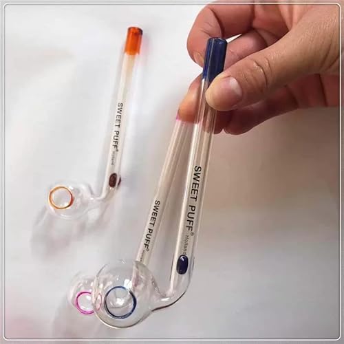 ParaCity 10PCS Color Alto Tubo De Vidrio De Borosilicato Tubo De Gel De Sílice Accesorios De Vidrio Tubo De Agua De Humo Pote De Aceite Cover