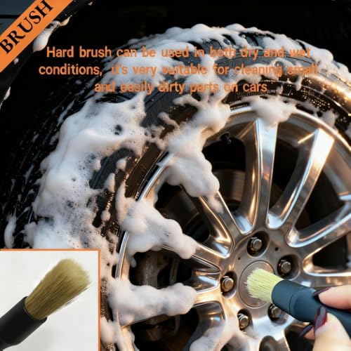 8 PCS Car Detailing Brush Set, Car Interior and Exterior Soft Bristle Cleaning Brushes, 4 Different Detailing Brushes for Auto Detailing, Dashboard, Vents, Wheels and Tires by Riomhorry - Used condition - Image 7