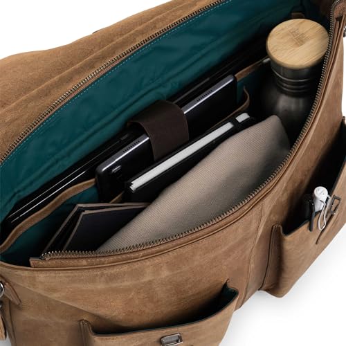 VELEZ Leather Messenger Bag for Men and Women | Vintage Briefcase for 17 inch Laptop | Work Bag Crossbody Laptop Bag2