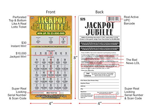 Larkmo Prank Gag Fake Lottery Tickets - 8 Total Tickets, 4 Of Each Winning Ticket Design, These Scratch Off Cards Look Super Real Like A Real Scratcher Joke Lotto Ticket, Win 10,000 Or $50,000 #TOP5