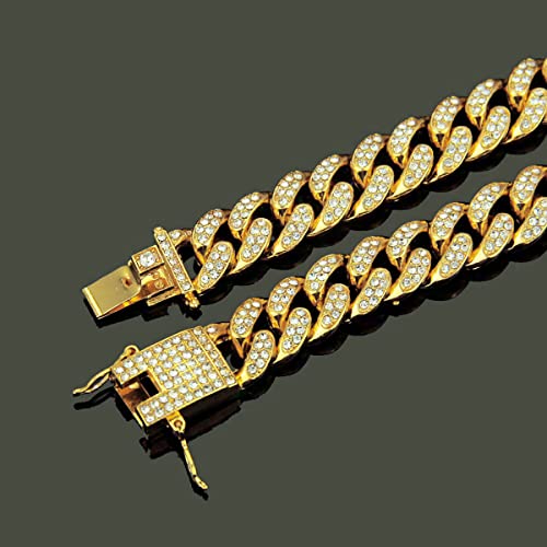 Image of Cuban Link Anklets for Women Plus Size Large Ankle Bracelets Gold Silver Rhinestone Diamond Bling Anklets Women 9 10 inch