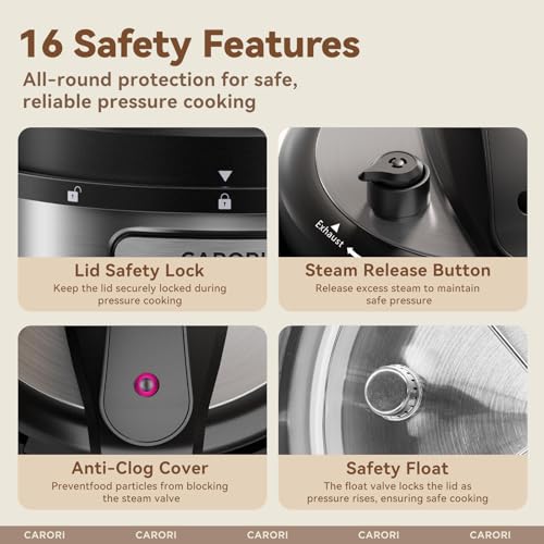 12-in-1 Electric Pressure Cooker 8 Quart, 1200W olla de presion Multi-Cooker with Non-Stick Ceramic Pot, Slow Rice Cooker, Saute, Steamer, Yogurt & Food Warmer, Delay Timer, Silver
