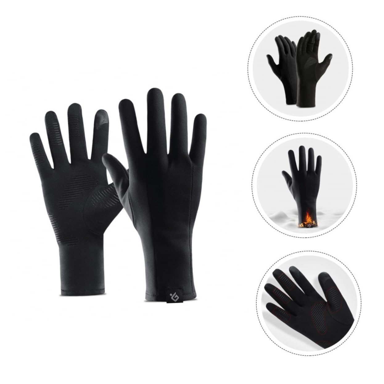 HANABASS Fahrradhandschuhe Mit Touchscreen SMS-Handschuhe Für Frauen Winter Voller Fingerhandschuh Trainingshandschuhe Handschuhe Zum Training Vollfingerhandschuhe Black Stoff