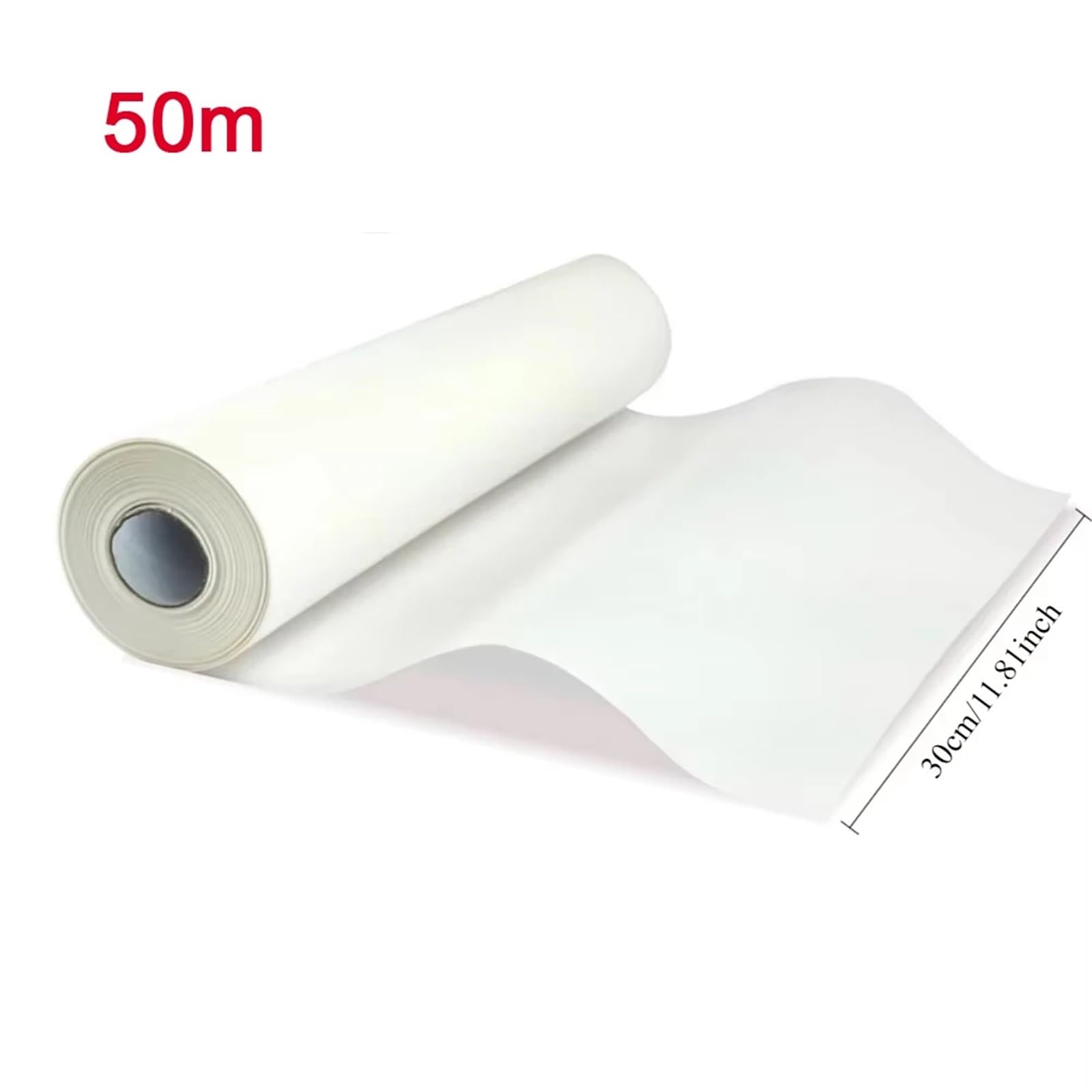 Hojas de papel antiadherentes para hornear de 5/8/10/20 m, precortadas, para horno, freidora de aire, parrilla, galletas de pan al vapor (blanco, 50 m)
