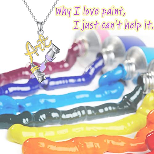 Dorunmo Art Palette Necklace Sterling Silver Art Necklace For Women Colorful Paint Necklace Art Painter Charm Necklace Future Artist Gifts For Art Teacher Women Girl #TOP5