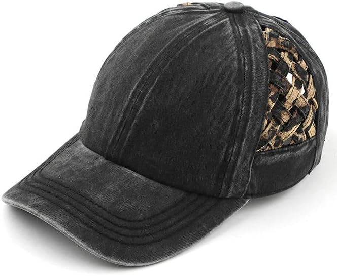 ScarvesMe Women's Weavon Basket Criss Cross Ponytail Messy Bun Baseball Cap Hat