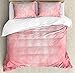 Ambesonne Coral Duvet Cover Set, Pale Spring Watercolor Design Girlish Tie Dye Effect Print Abstract Image, Decorative 3 Piece Bedding Set with 2 Pillow Shams, Queen Size, Salmon Peach