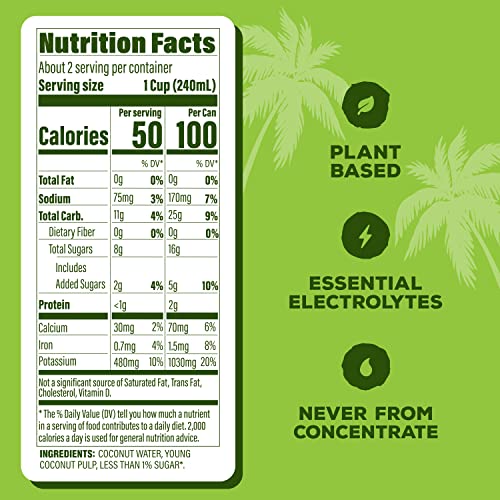 C2O Pure Coconut Water with Pulp | Plant Based | Non-GMO | No Added Sugar | Essential Electrolytes | 17.5 FL OZ (Pack of 12) - Thumbnail 4