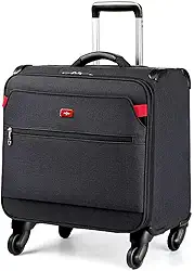 Mala De Bordo Alto Padrão Swiss Executiva Rodas 360° Avião Viagem Premium Masculina Feminina 46x42x26cm (Preto)