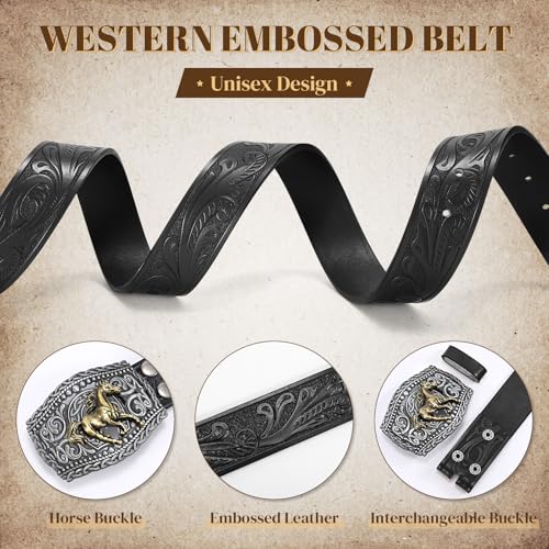 Western Cowboy Belts Western Belts for Women Men Cowgirl Cowboy Belt Buckles Leather Cowboy Belt for Men Rodeo Outfit3