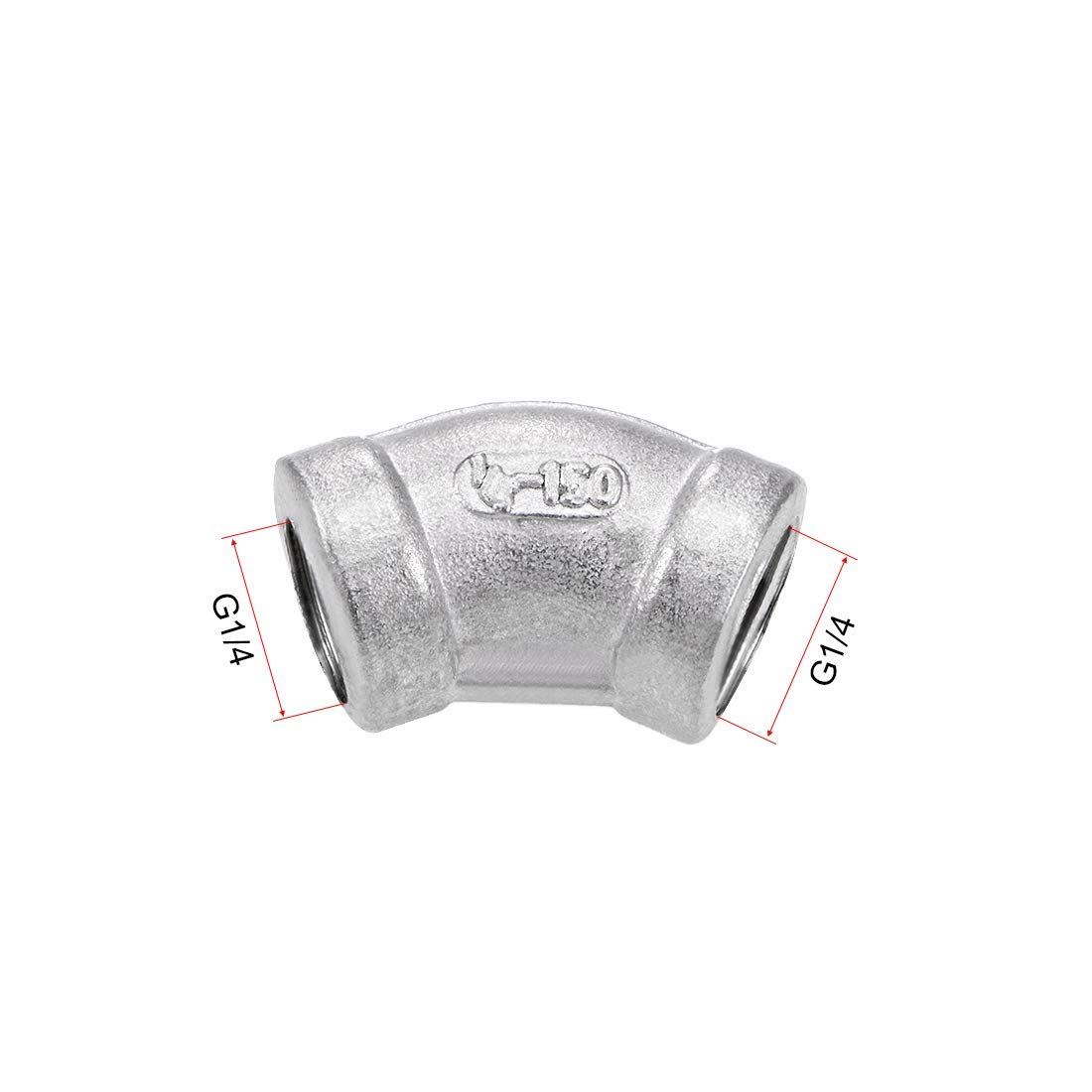 Gomito 45° In Acciaio Inox 304 – Filettato NPT 1-1/2″ Femmina-femmina – Nuovo