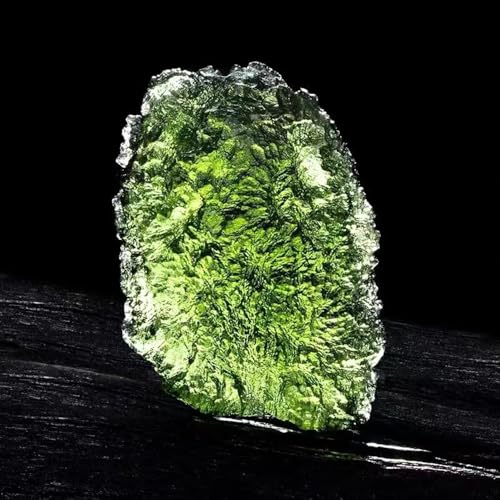 Moldavite Crystal Necklace,Raw Czech Meteorite Tektite Stone Healing Crystal Necklace,Green,Irregular Shape4