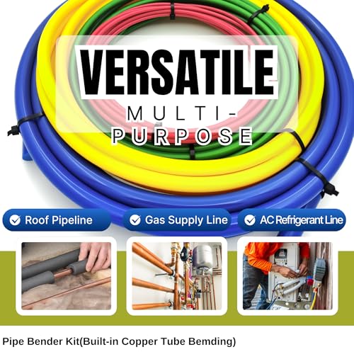 Image of 4Pcs HVAC Copper Pipe Bender Kit - 1 /4 inch, 3 /8 inch, 1 /2 inch, 5 /8 inch Tube Bending Strips (13ft Each) for Air Conditioner & Refrigerator Repair - PE Plastic Protector Prevents Kinks & Cracks