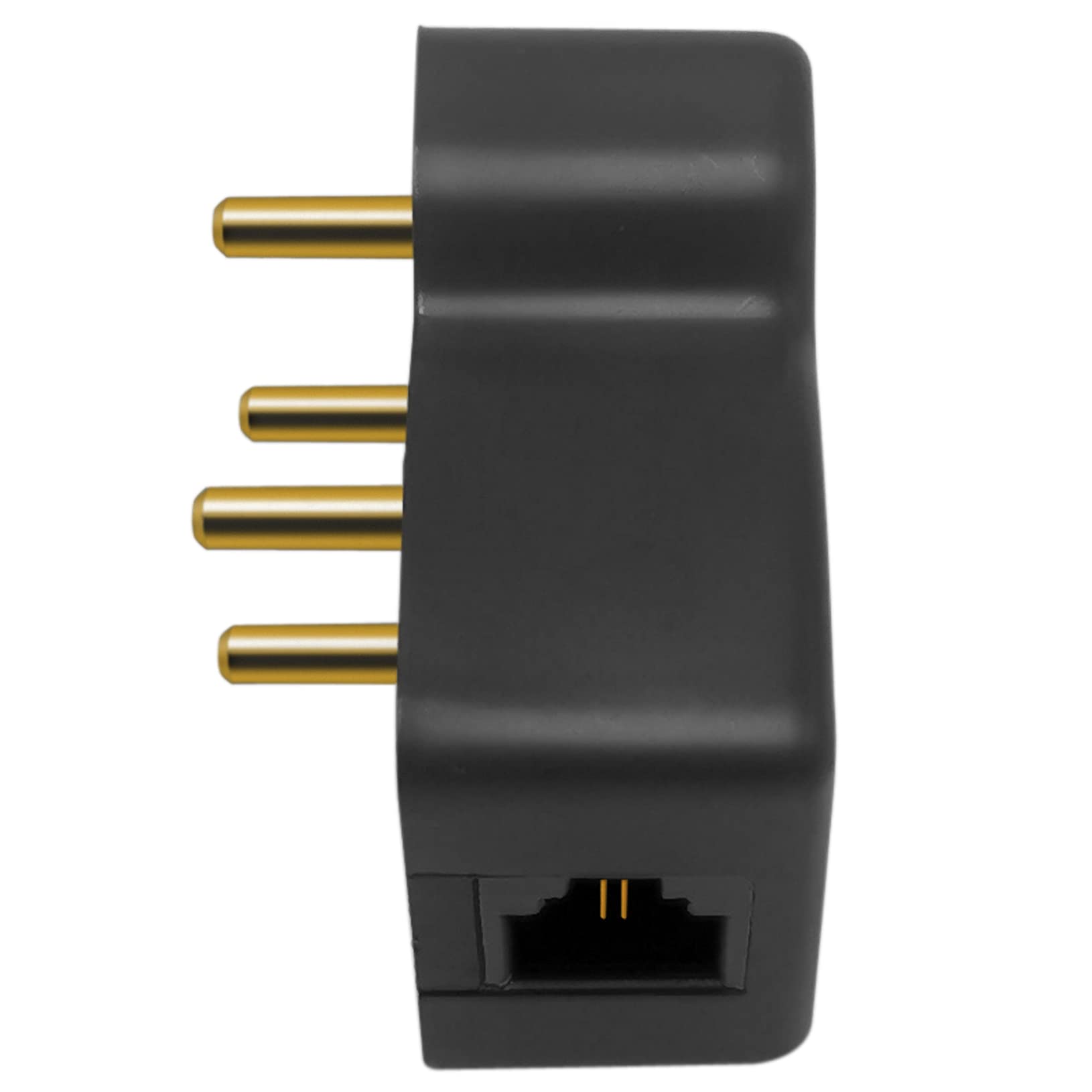 NECABLES Adaptador de conector de teléfono de 4 clavijas macho a RJ11 6P2C hembra, color negro