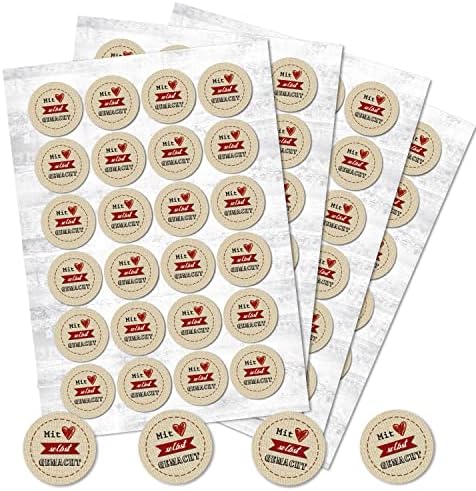 96 Runde Etiketten \"Mit Liebe Selbstgemacht\" - Kraftpapier Aufkleber Für Marmeladen & Geschenke