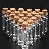 MINGZE 20 Piezas 20 ml Pequeñas Botellas de Cristal Botellas de Vidrio Pequeñas Frascos...