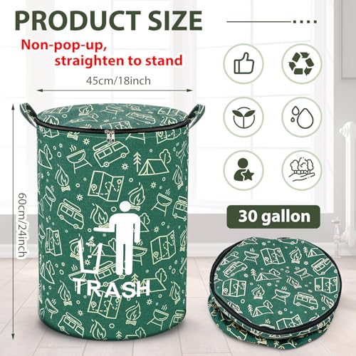 Memorywuu 1 Pack Collapsible Trash Can Camping with Zippered Lid by Memorywuu - Used condition - Image 2