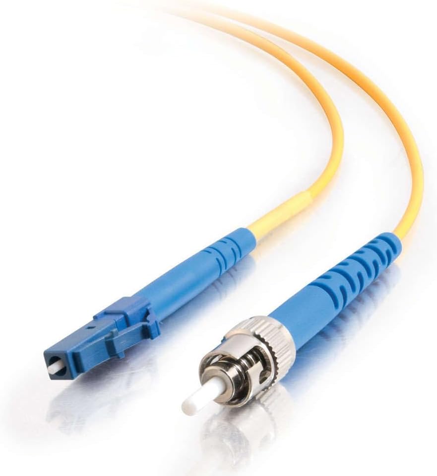 C2G/Cables to Go 37927 LC-ST 9/125 OS1 Simplex Single-Mode Fiber Optic Cable - Plenum CMP-Rated, Yellow (9.84 Feet/ 3 Meter)