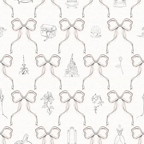 Disney Princess Bows Pink Peel and Stick Wallpaper