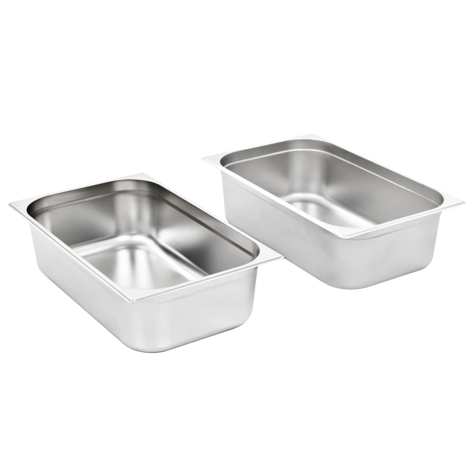 Homgoday Gastronorm - Contenedores de acero inoxidable, 2 unidades, GN 1/1, 150 mm, decoración de muebles de interior para salón, oficina o dormitorio