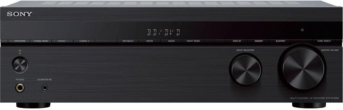 Sony STRDH590 5.2 Channel Surround Sound Home Theater Receiver: 4K HDR AV Receiver with Bluetooth,Black