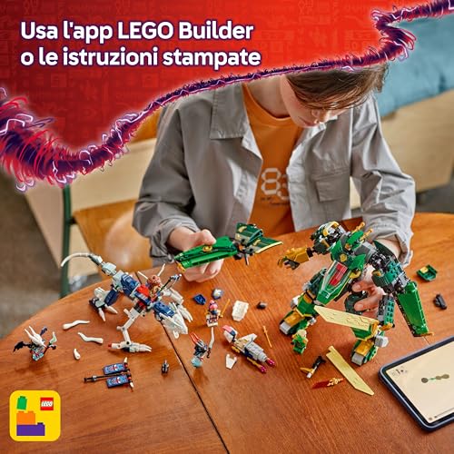 NINJAGO 2in1 Jet Mech di Lloyd - Action Figure Trasformabile in Aereo Giocattolo - 5 Minifigure, una Moto e un Drago Spettro - Regalo per Bambini da 9 Anni Fan di La Rivolta dei Draghi - 71845 - Lego - Immagine 6