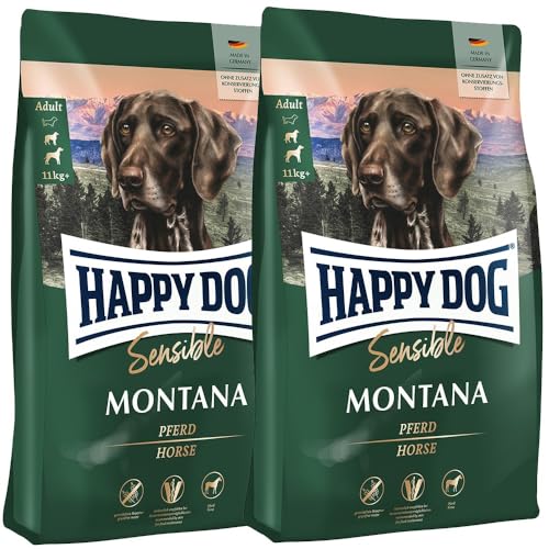 Happy Dog Sensible Montana - M - Trockenfutter, Hundefutter - Geschmacksrichtung Pferd - Glutenfrei, Getreidefrei, Monoprotein, Omega-3 und Omega-6-2x10kg