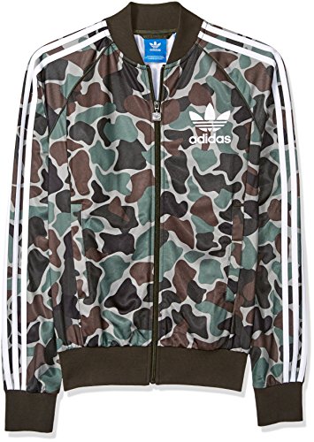 adidas Originals Men's Superstar Track Jacket, Black/Grey Camo, X-Large