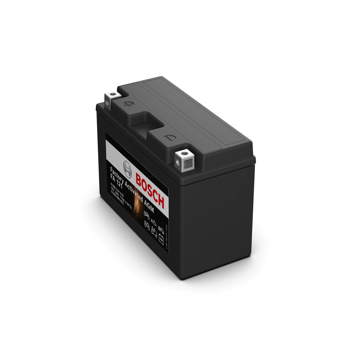 Bosch FA121 - Batteria AGM per motocicli - 12V 115A 8Ah - Adatta per moto, motociclette, enduro, scooter, quad, moto d'acqua - Compatibile M6013, BT9B-BS, BT9B