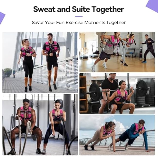 10LBS Weighted Vest for Women & Men with Reflective Stripe and Adjustable Buckle, Comfortable & Durable Rucking Vest for Walking, Running & Strength Training, pink