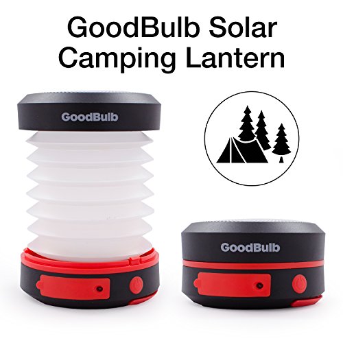 GoodBulb Compact Solar Lantern - Collapsible Lantern - Camping Accessories - Solar Lights - LED Rechargeable Light - USB Power Bank