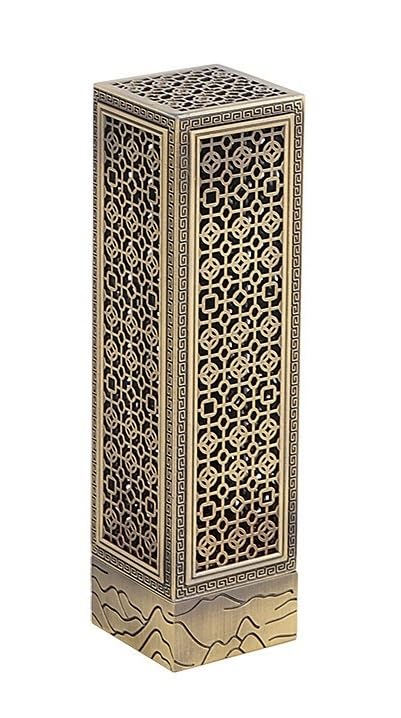 Porte-encens métallique vertical et brûleur de bâtonnet d'encens bronze 14.8cm