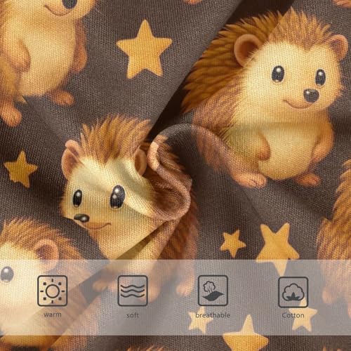Joisal Cotton Girls Underwear Toddlers Cute Hedgehogs Tan Stars Dark Panties Little Girl Pattern Underpants Briefs 2t3