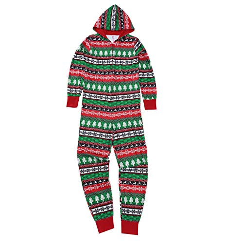 Family Casual Onesies for Christmas Party, Long Sleeve Zipper Up Hooded Romper Jumpsuits Xmas Family Matching Pajamas(Women_Green, S)