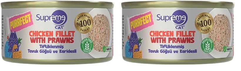 Purrfect Tiftiklenmiş Tavuk Göğsü ve Karidesli Konserve Kedi Maması 70 gr (2 paketi)