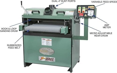 Miniatura 3 de Grizzly Industrial G1066Z - Lijadora de tambor de 24 5 HP con VS