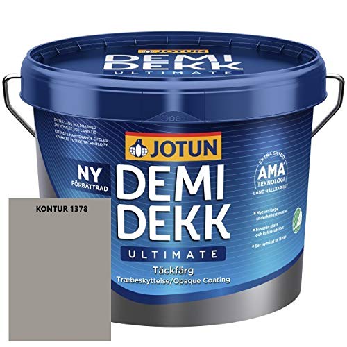JOTUN Demidekk Ultimate Täckfärg Holzfarbe – Wetterschutzfarbe und Holzschutzfarbe – Absolute Premium-Qualität – 3 Liter KONTUR 1378