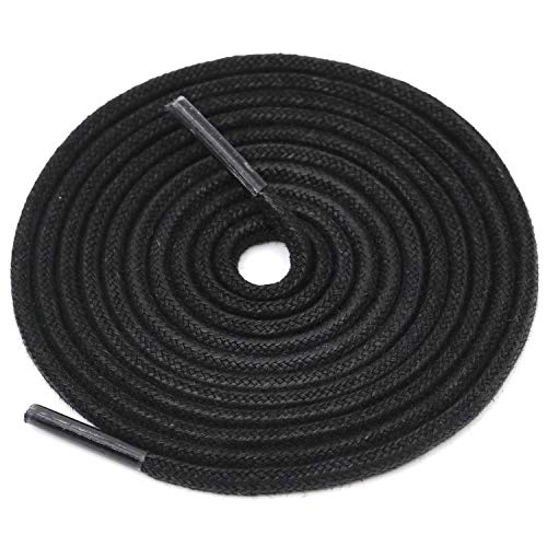 Image of DELELE 2 Pair Super Cotton Round Waxed Shoelaces 1 /8 inchThick Shoe String Boot Laces for Dress Shoes