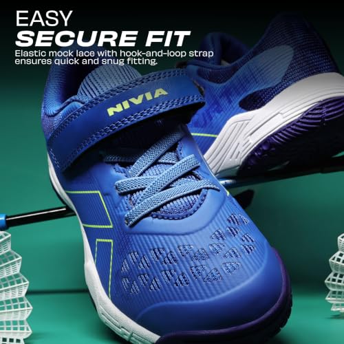 Image of Nivia Hy-Court 3.0 Kids Indoor Court Shoes, Lightweight Non-Marking Badminton Shoes with Cushioned Comfort & Durable Grip for Juniors