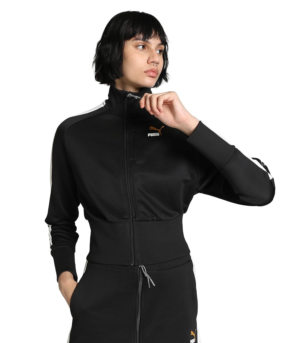 Womens Polyester Standard Length Jacket (Black_ XL)-image-47