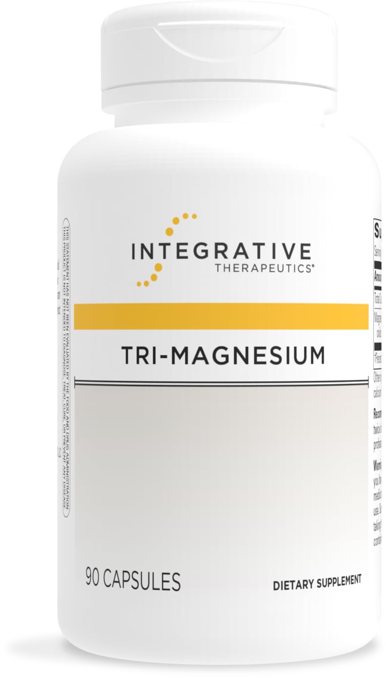 Integrative Therapeutics Tri-Magnesium - Supports Cellular Energy & Energy Metabolism* - Magnesium Supplement for Heart & Nerve Health Support* - Dairy-Free & Gluten-Free - 90 Capsules (90 Servings)