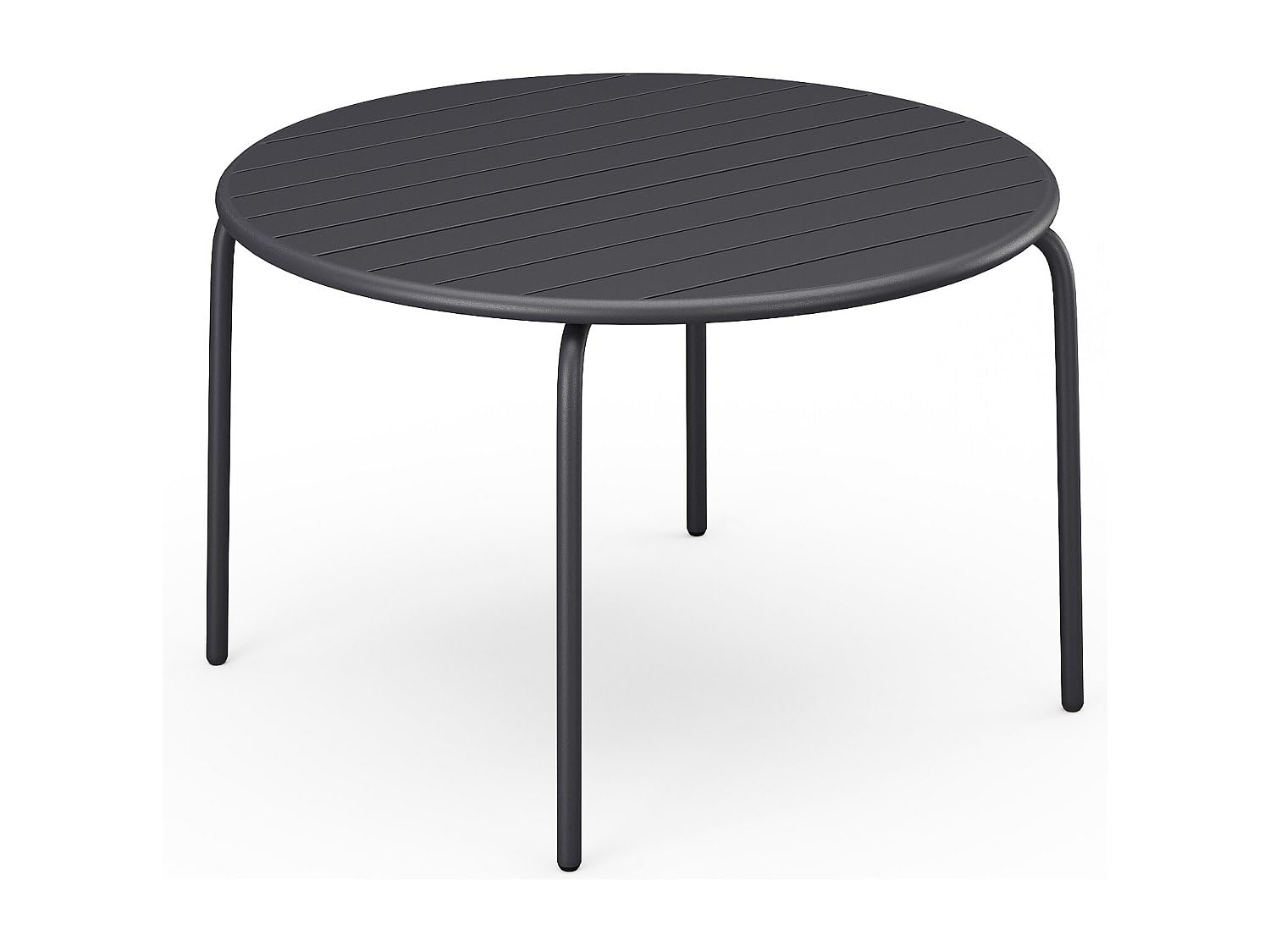 Vente-unique - Table de Jardin Ronde D.110 cm en métal - Gris Anthracite - MIRMANDE de MYLIA