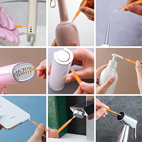 Escova de limpeza de cabeça de chuveiro, limpador de cabeça de chuveiro, palhetas de agulha pequenas