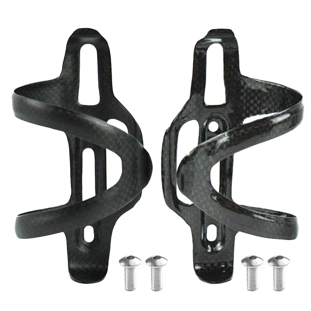 Porta Borracce Mtb Portaborraccia for bicicletta in fibra di carbonio ultraleggero, portabevande for bici, leggero for MTB, mountain bike, da strada, ciclismo(Left Gloss 2pcs)